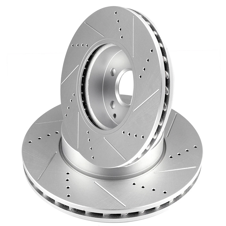 Front + Rear Slotted Brake Discs Rotors 4pcs Kit For Mercedes-Benz C300 C250 Foto 2 de 3