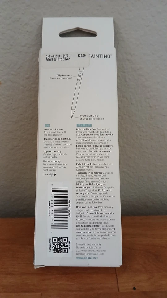 Adonit Jot Pro Silver with Precision Disc Stylus New Open Box - Image 2 of 2