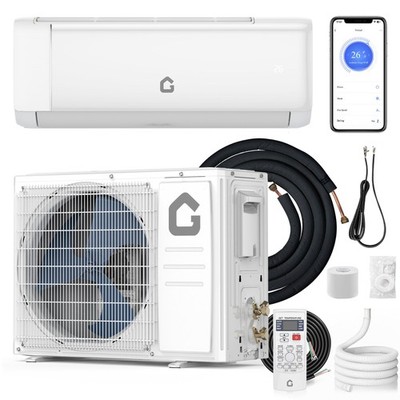 9000 BTU Ductless Mini Split AC with Heat Pump and WiFi Inverter 20 SEER2 230V