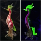 HUGE Murano URANIUM  Glass Heavy Sculpture Bird 14” High/tall GLOWS