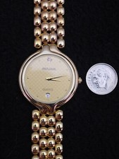 Men's Wristwatch Simon Chang Faux Diamond Gold Swiss 7 Jewel NOS 1980s France