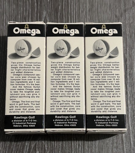 Vintage Omega Golf Balls Lot 3 Packs Rawlings Golf New (9-Balls) - Afbeelding 5 van 13