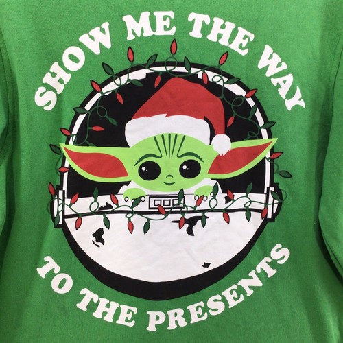 Star Wars Grogu The Child Christmas Sweater Green Pullover Girls Sz XL (16-18) - Picture 2 of 9