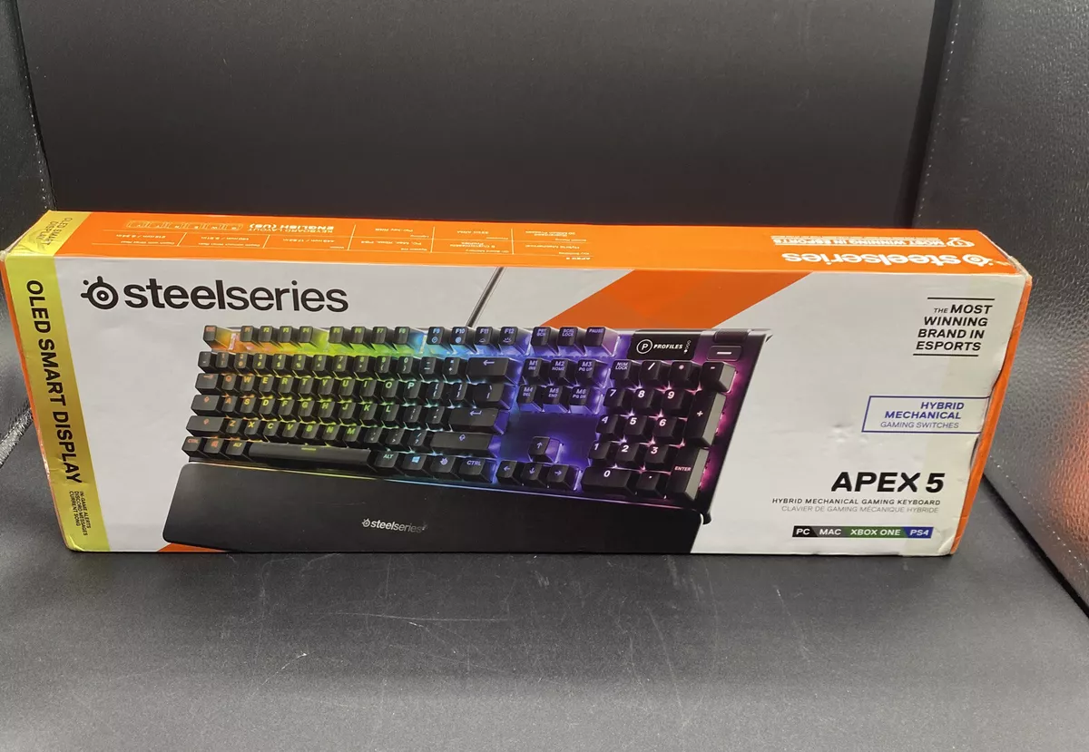 SteelSeries Apex 5 Hybrid Mechanical Gaming Keyboard – Per-Key RGB