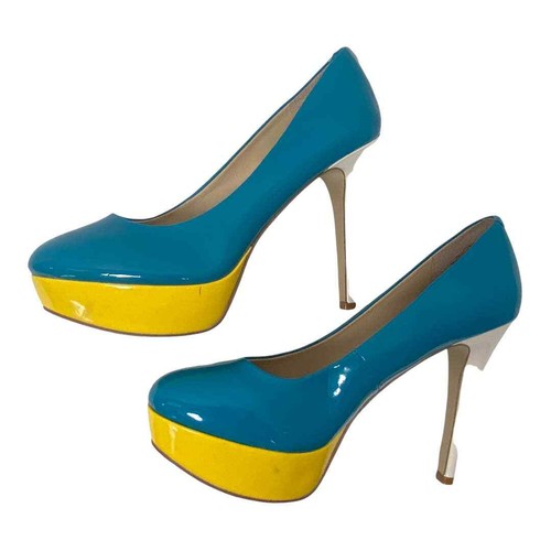 yellow platform pumps