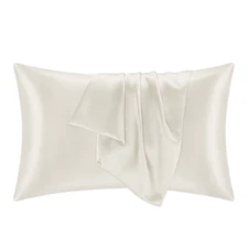 NOCHKA 100% Pure Mulberry Silk Ivory Pillowcase  - Handmade in USA
