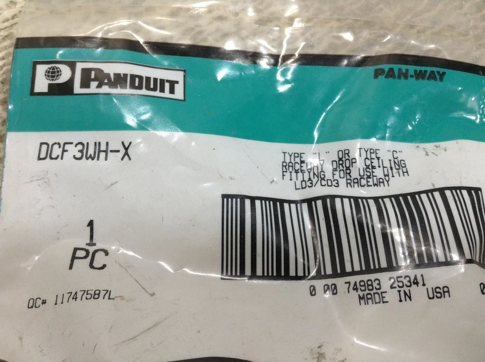 Montaje de techo Panduit DCF3WH-X Raceway Drop DCF3WHX nuevo (TB) Foto 2 de 4