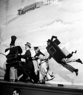 Actress Allyn McLerie performing in scene from show Miss Liber- 1940s Old Photo