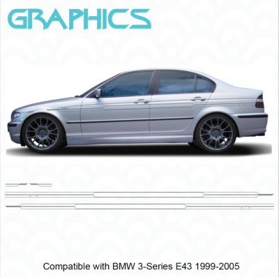 Passend für BMW 3er E46 Side Alpina Style Pin Streifen Grafik Aufkleber Aufkleber M3