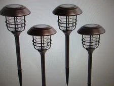 Gigalumi LED Solar Bronze Path Lights with Aluminum Metal Outdoor (4-Pack)