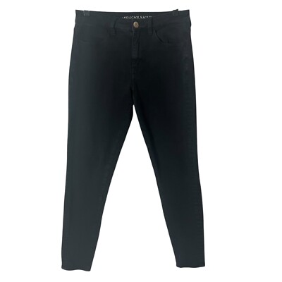American Eagle Jeans Hi RIse Jeggings Womens 6 Black Stretch Casual