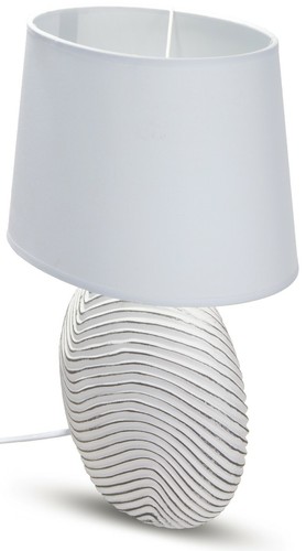 Tischlampe Tischleuchte Wohnzimmer Nachttischlampe E14 Weiß mit Schirm 38cm - Bild 4 von 12
