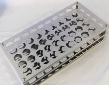 Stainless steel test tube rack 50 tubes diameter 13 mm display stand New