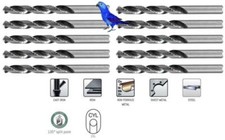 10 x Heller HSS-G DIN 338 Ground Super Twist Metal Drill Bits 4mm x 75mm 211512