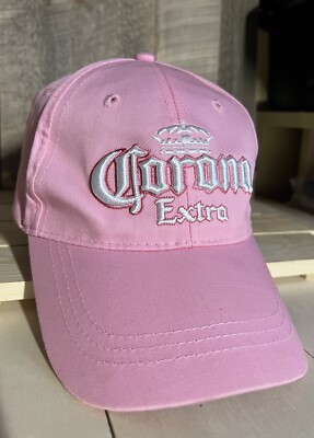 Corona Extra Pink Womens Cap Adjustable Strap Embroidered White Lettering!