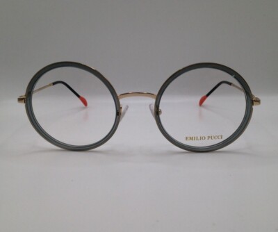 Emilio Pucci EP 5113 020 Grey Plastic Round Optical Eyeglasses Frame 49-23-140