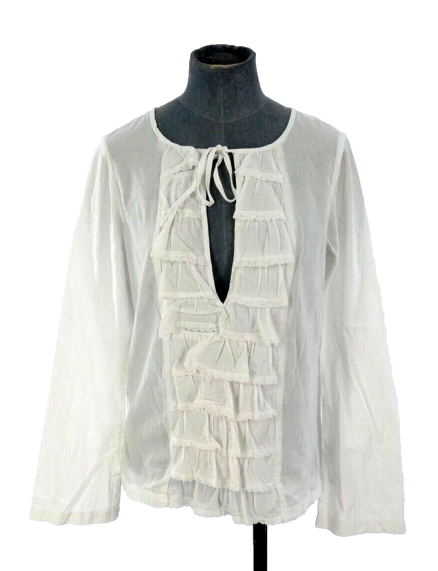 Ruffle Neck Blouse – Soft White main image 1