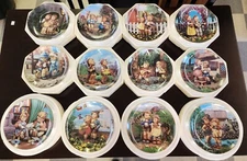 The Danbury Mint M.J. Hummel Collector Plates Little Companions Set Of 12