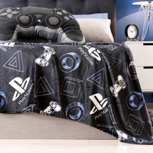 PLAYSTATION ORIGINAL LICENSED TEENS BOYS LIGHT BLANKET SOFTY AND WARM THROW SIZE - Picture 4 of 5