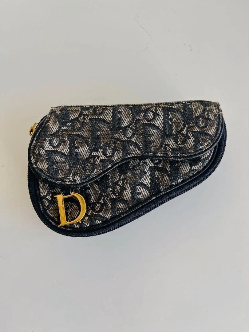 Christian Dior Accessoire Pochette Main Pochette Selle Trotteur Marine Authentique