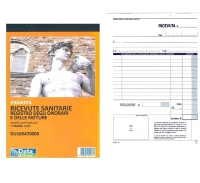 5pz Blocco Ricevute sanitarie 50fg x 2 - formato A5 - cm 21,5x15 DU165470000