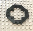 LEGO Part 30062 Black Plate, Modified 6 x 6 Octagonal with 4 x 4 Open Center