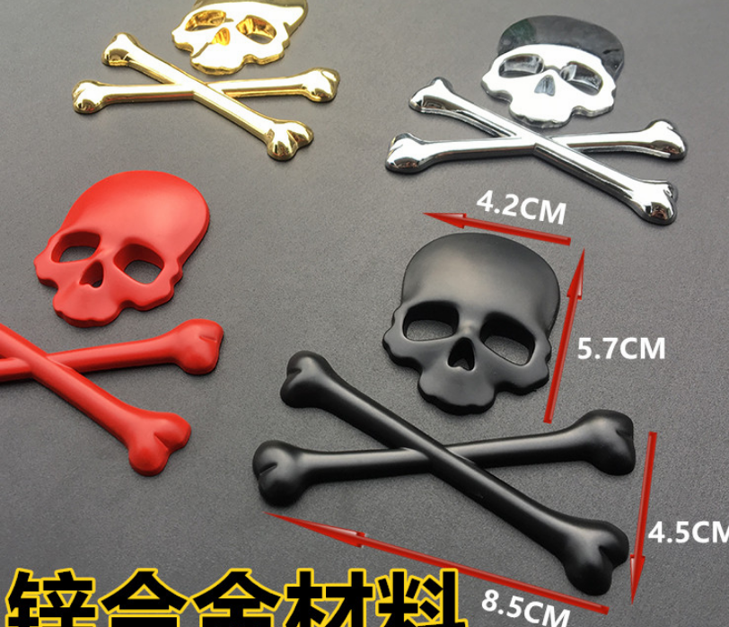 Find Chrome Vehicle Skull Demon Iron Metal Cross Bone Logo Emblem Badge Decal Sticker In CN, China - Foto 11
