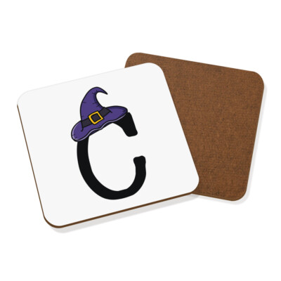 Buchstabe C Hexen Zauberer Hut Untersetzer Getränke Matte lustig Hexe Halloween Alphabet
