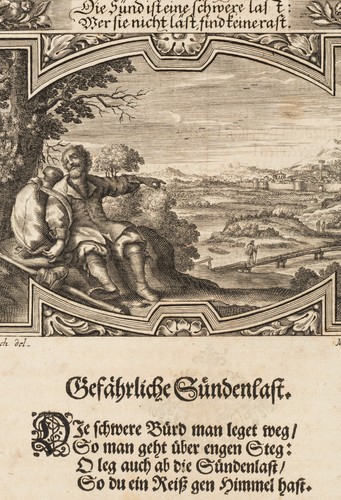 KÜSELL (*1626) nach STRAUCH (*1613), Emblem. Gefährliche Sündenlast, KSt. - Bild 4 von 5