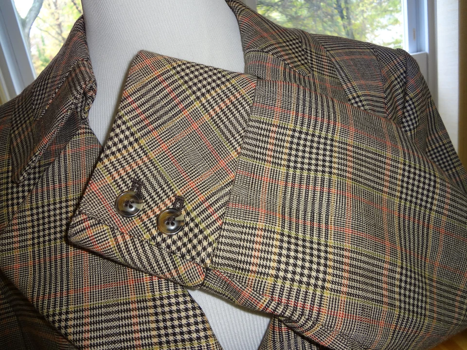 Blazer/chaqueta de carrera marrón a cuadros Ellen Tracy para mujer nueva con etiquetas talla 16 Foto 4 de 4