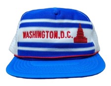 Vintage 1980s 1990s Washington D.C. Souvenir Mesh Trucker Snapback Hat