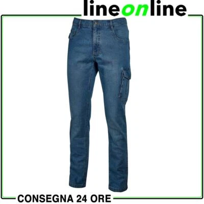 Pantaloni jeans da lavoro U-Power JAM in denim cotone elasticizzati multi tasca