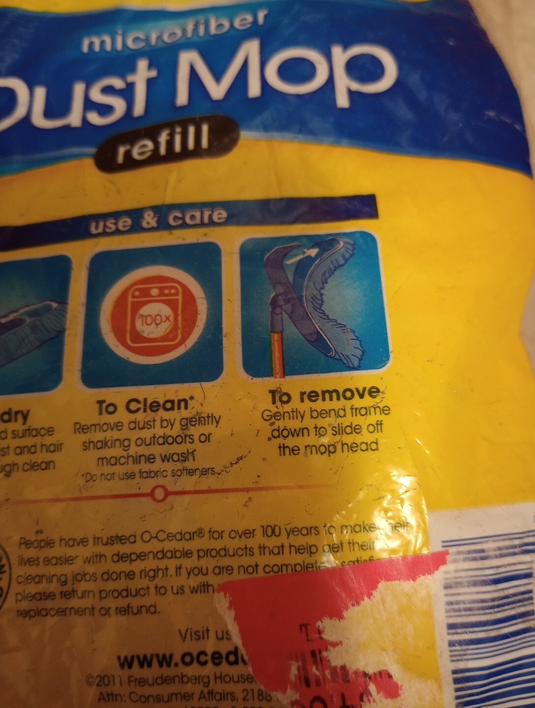 OCedar Dust Mop Microfiber Refill Replacement For Every Which Way Mop