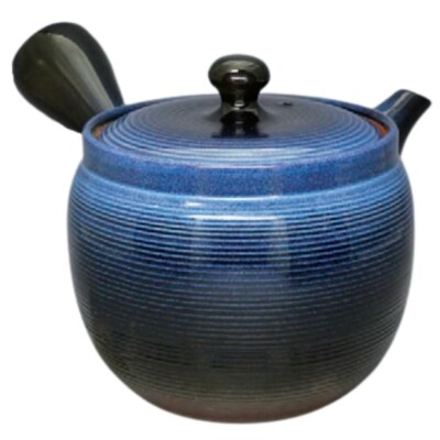 Teapot Kyusu Tokoname - AKIRA - Blue - 600 ml cc - Stainless Mesh - Namako Glaze
