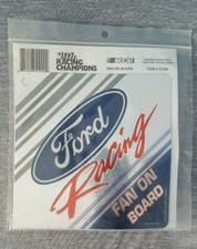Ford Racing Fan On Board - Suction Cup Vinyl Window Sign - Nascar