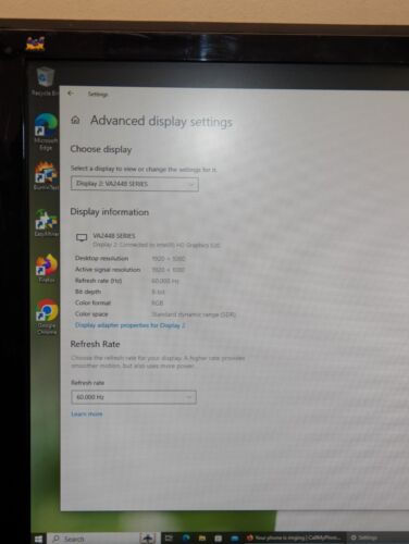 Viewsonic VA2448M-LED 24 Inch 1080p FHD 1920x1080 LCD With VGA DVI -No Stand - Picture 2 of 13