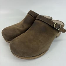 Dansko Berry Mushroom Burnished Nubuck Leather Clogs Mules 40 US 9.5 10 READ
