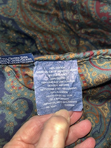 RALPH LAUREN Elizabeth Brianna Paisley Comforter Sateen FULL QUEEN Vintage Exlnt - Picture 6 of 10