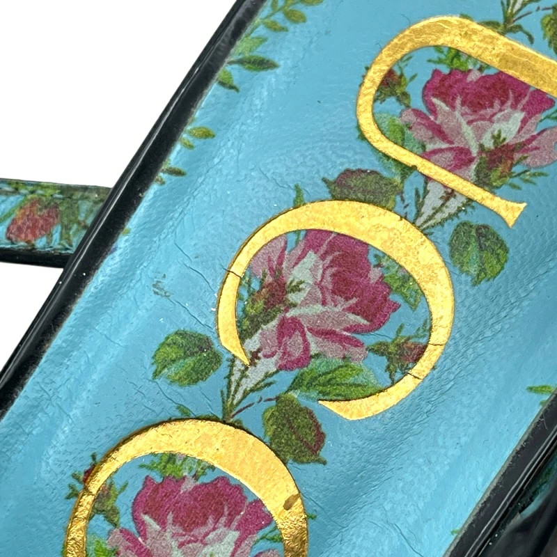 GUCCI Bee decorative strap sandals black enamel women's sandals thumbnail 13