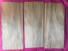 Noyer: 3 feuilles de placage de bois à cirer, vernir 52 cm long x 23 cm large