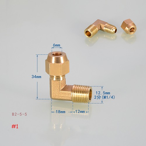 Flare 6/8/10mm x BSP 90°Male Thread Brass Fitting Connector for Air Conditioning - Picture 3 of 11