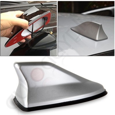 Universal Silver Shark Fin Decorate Roof FM/AM Radio Signal Antenna Aerial