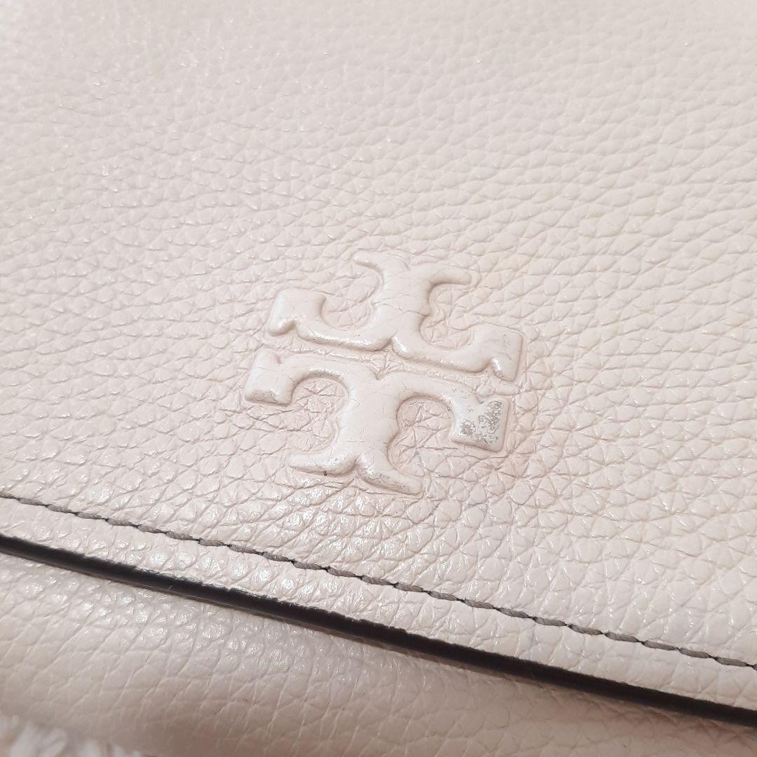 Tory Burch Fragment Case Shoulder Bag 12x20cm Off-White Logo Good Condition thumbnail 4