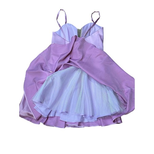 NWT Formal Colette Mon Cheri PINK LILAC Satin Skater Illusion V Neck Dress SZ.6 - Picture 11 of 15