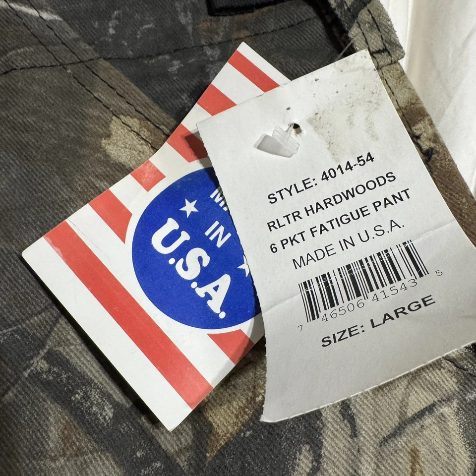 Real Tree Hardwoods Camo Hunting 6 Pocket Pants Heavy Duty Made In USA 42x31 ~ L - Image 3 of 4