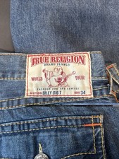True Religion Men's World Tour Section Billy Big T Blue Denim Jeans Seat 34
