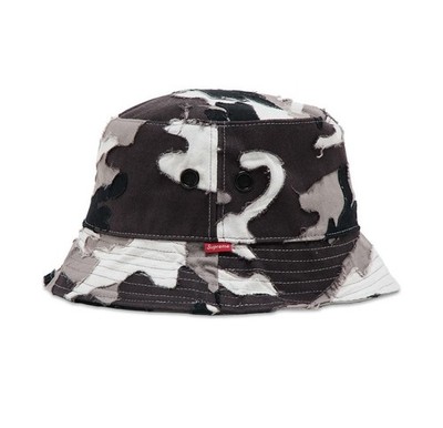 New! SS25 Supreme Layered Camo Crusher Bucket Hat, Size M/L , Snow