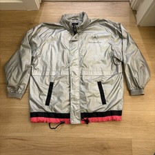 Vintage Mercedes Benz Racing Jacket Full Zip Windbreaker Size Small with ZipHood