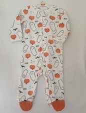 Carter's Baby Halloween Fleece Sleeper Ghost Pumpkin Footed Pajamas 9M NWOT