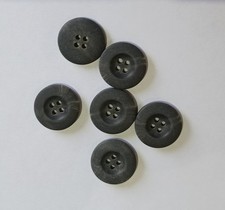 charcoal grey rimmed 4 hole buttons 22mm pack of 6  BOGOF